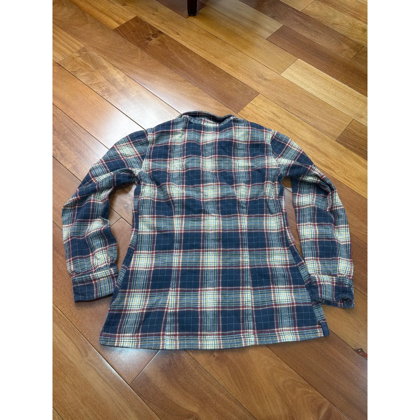 Patagonia Womens Organic Cotton Plaid Flannel Tunic Shirt Blue Red Yellow 4 - Image 6