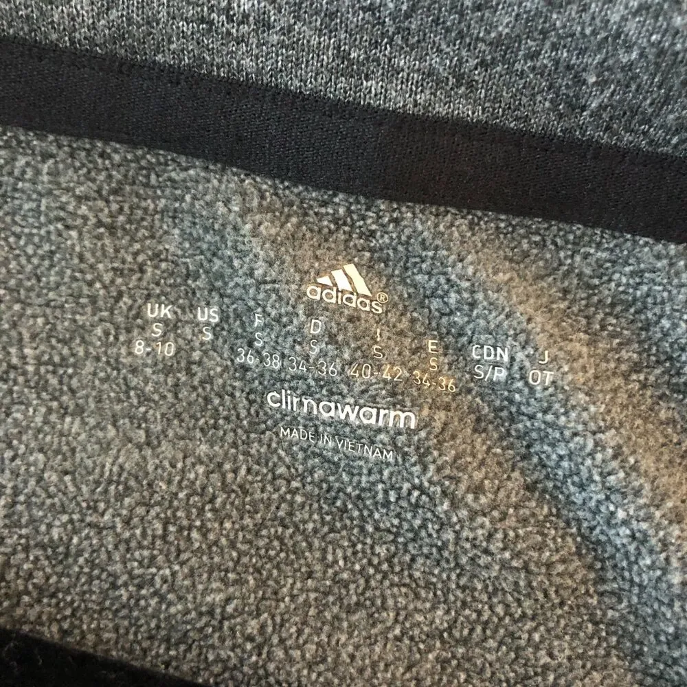 Adidas Womens Climawarm Grey Pullover Sweatshirt Size S - Image 3