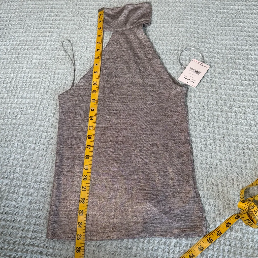 NWT Free People Koda Metallic Tank Top Womens XS Extra Small Shirt Asymmetrical - Image 8