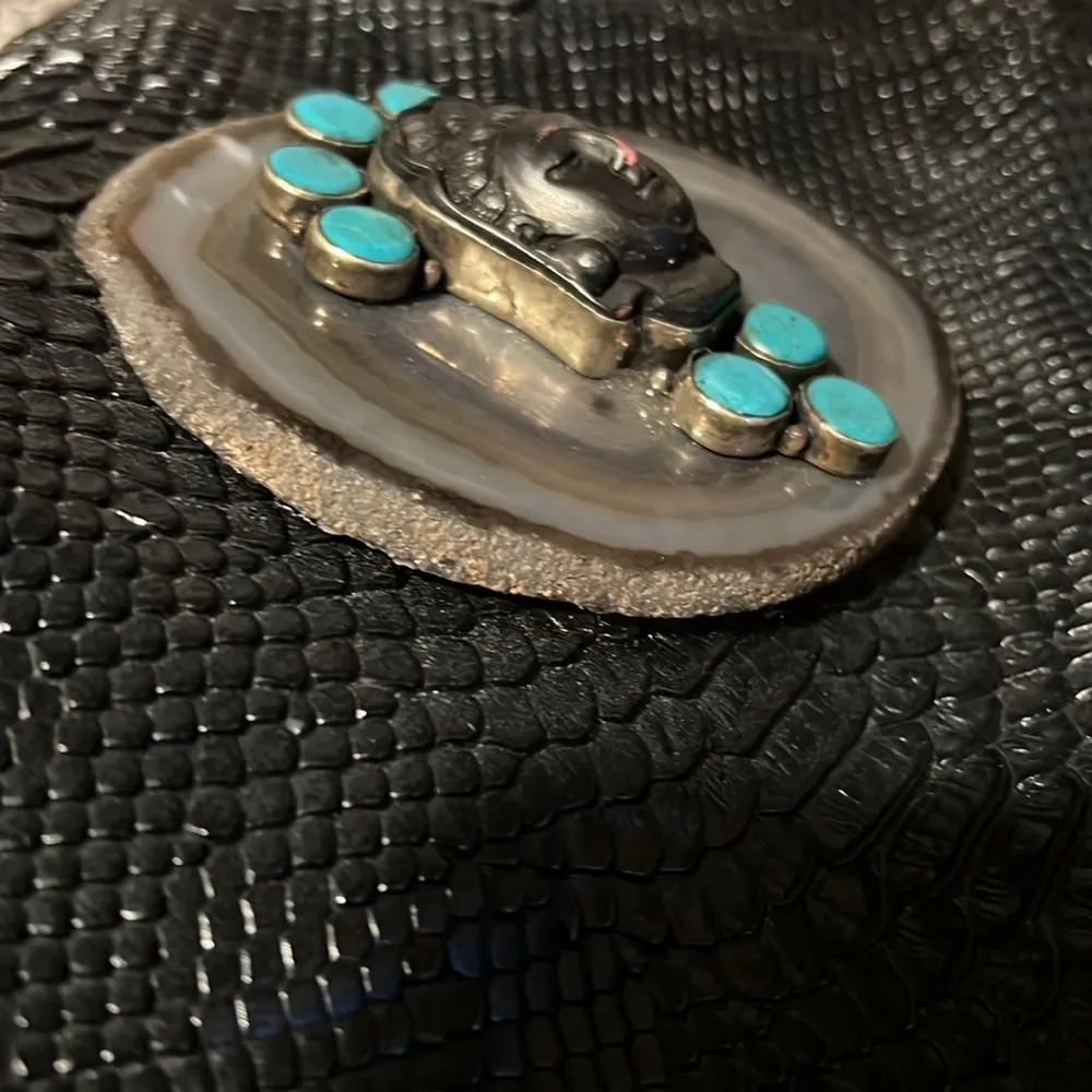 Embellished by Lynn Rosencrantz snake skin embossed large black bag faux leather - Image 9