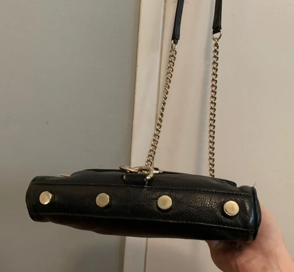 Rebecca Minkoff Mini MAC monogram Initial Black Leather Crossbody Bag - Image 10