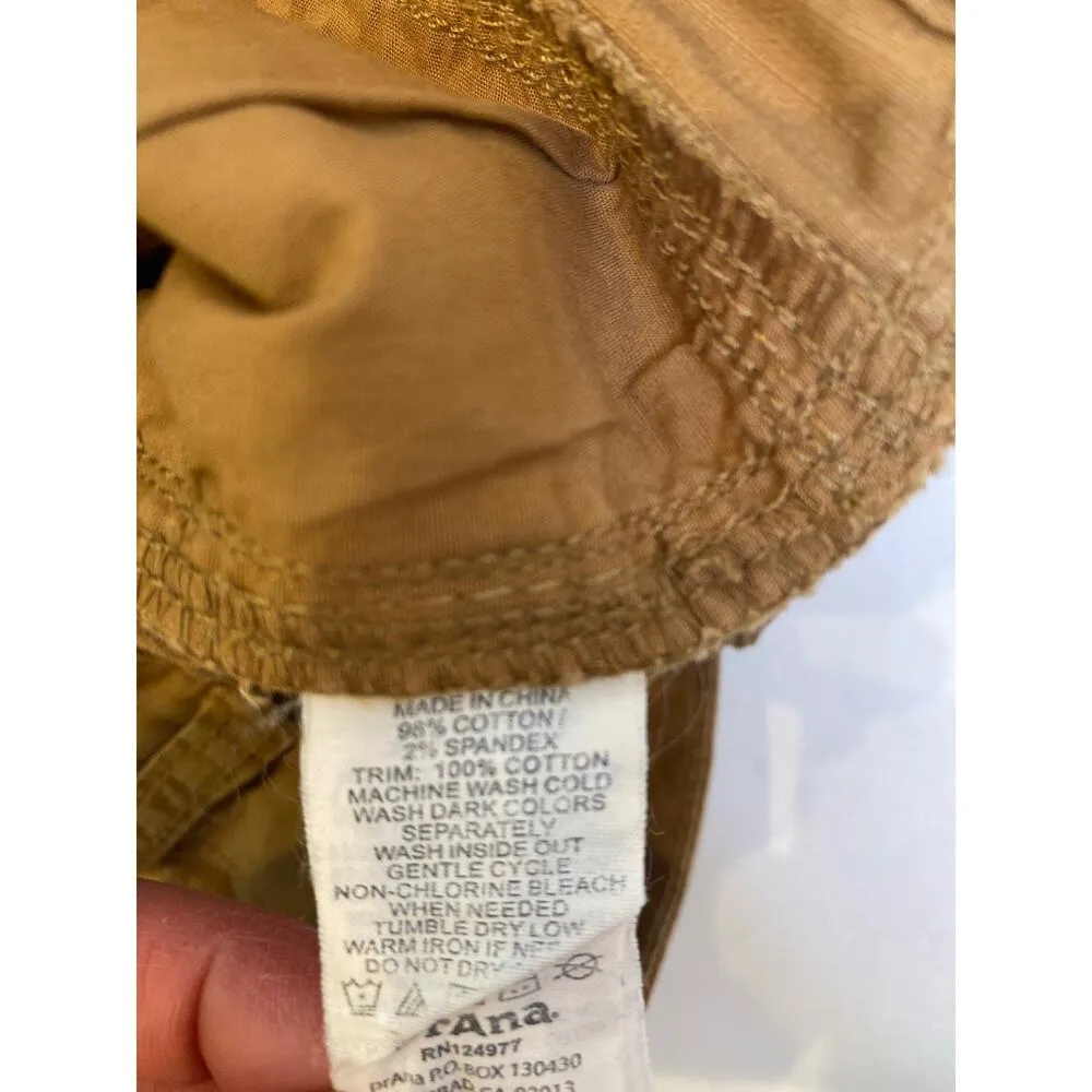 PrAna Khaki/Tan Stretchy Larissa Knicker Shorts Sz 6 Cotton Casual Pockets - Image 4