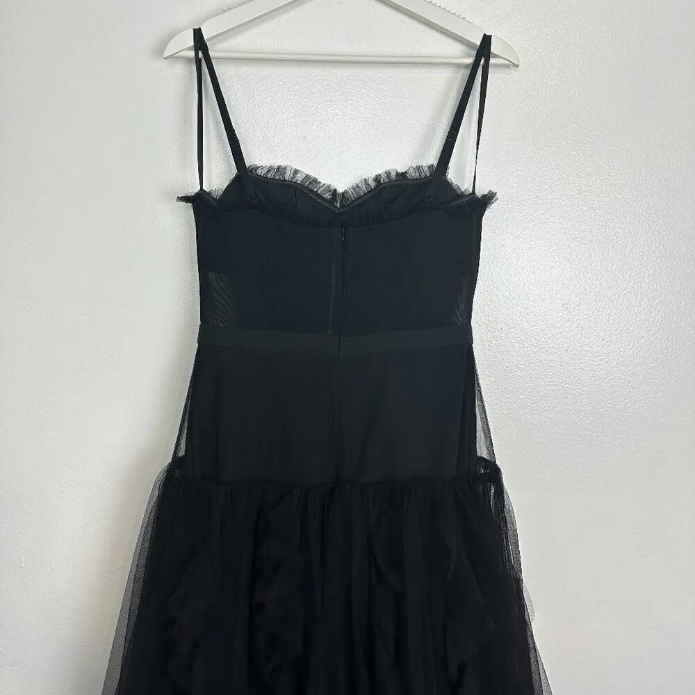 BETSY & ADAM "Tia" Long Mesh Corset Ballgown in Black Size US 6 - Image 10