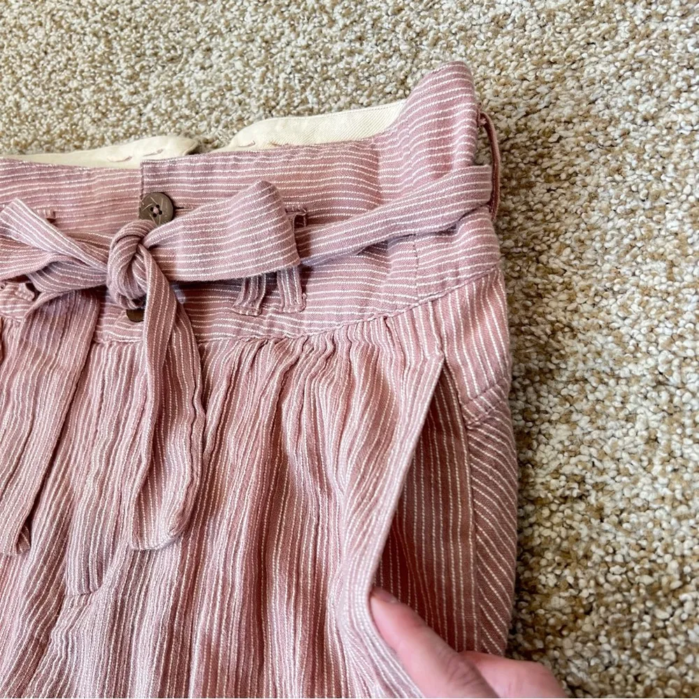 Rumors Yarn Dye Harem Pants Red Stripe High Waist Tie Belt Size 2 - Image 6