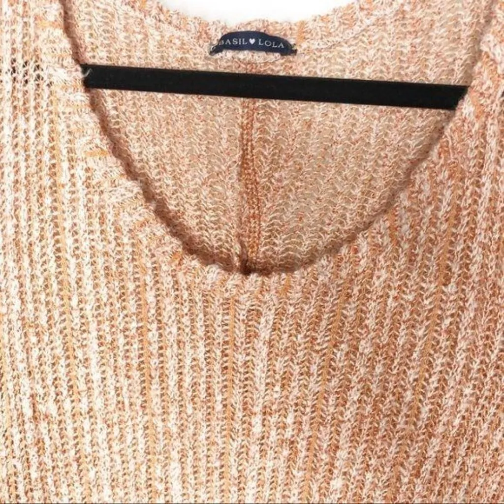 Basil Lola Ribbed knit Asymmetrical High Low Boho Slouchy Sweater Dress Tunic - Image 3