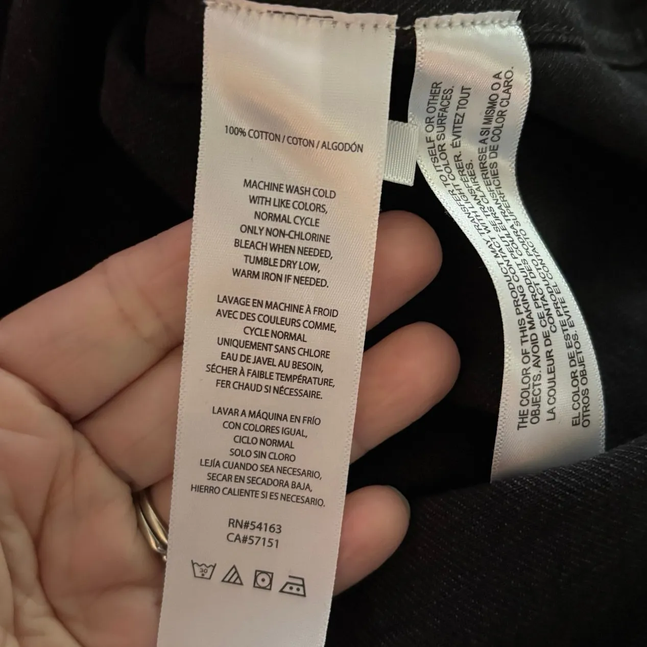 NEW Calvin Klein Jeans Size XS Denim Jean Shirt Black Snap Front Long Sleeves - Image 4