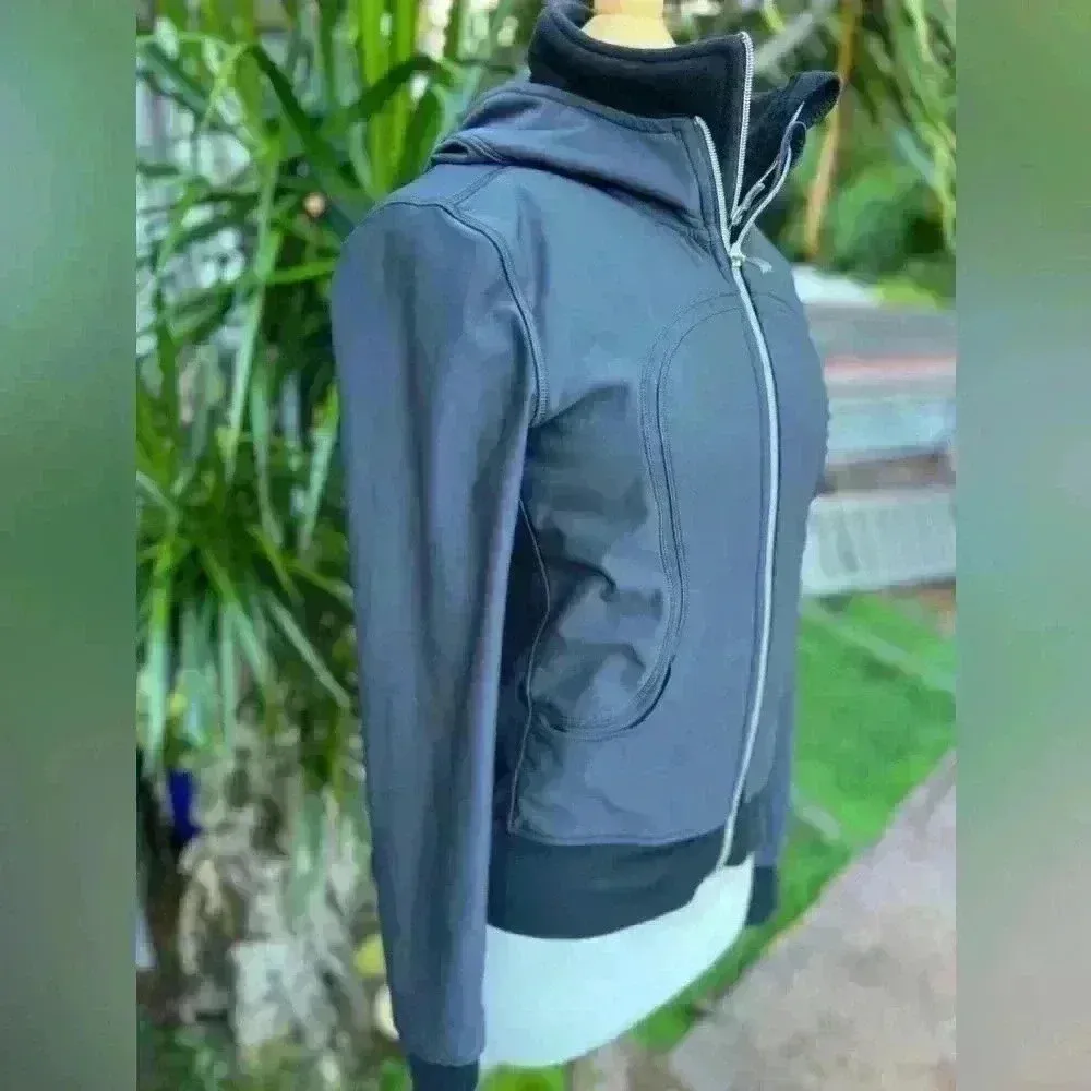 Lululemon Athletica Uba Black Jacket with Fleece Liner Removable Athletic Hoody - Image 7