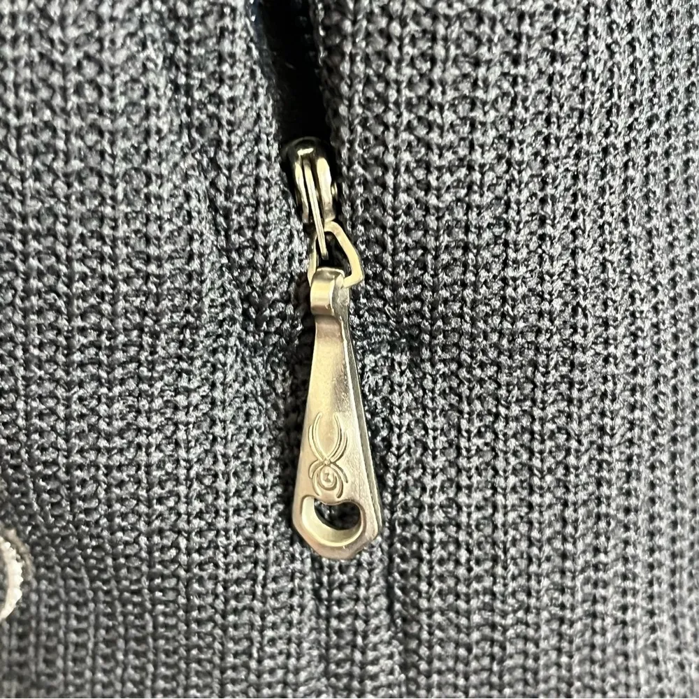 Womens Spyder Core Sweater Size Medium Full Zip Ski Snow Logo Jacket Gray Ribbed - Image 5