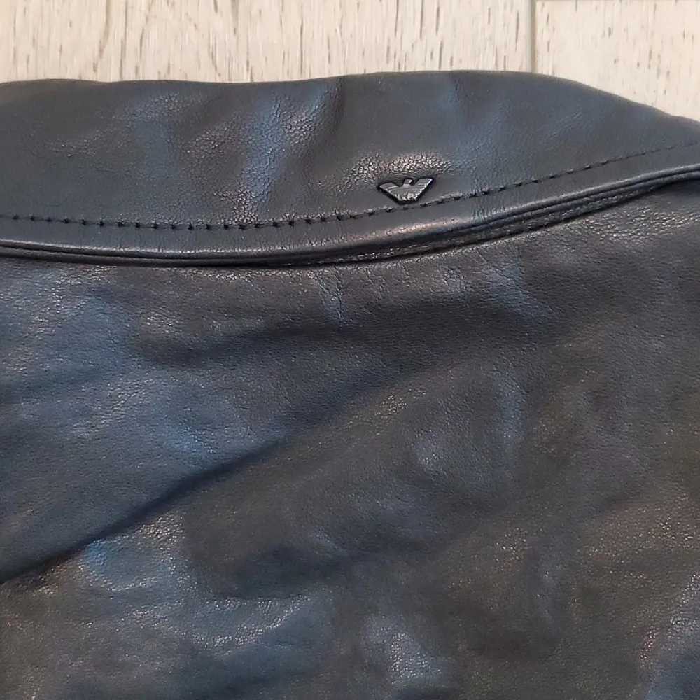 🌼Vintage! Armani Exchange 90's Biker Real Leather Jacket - Image 10