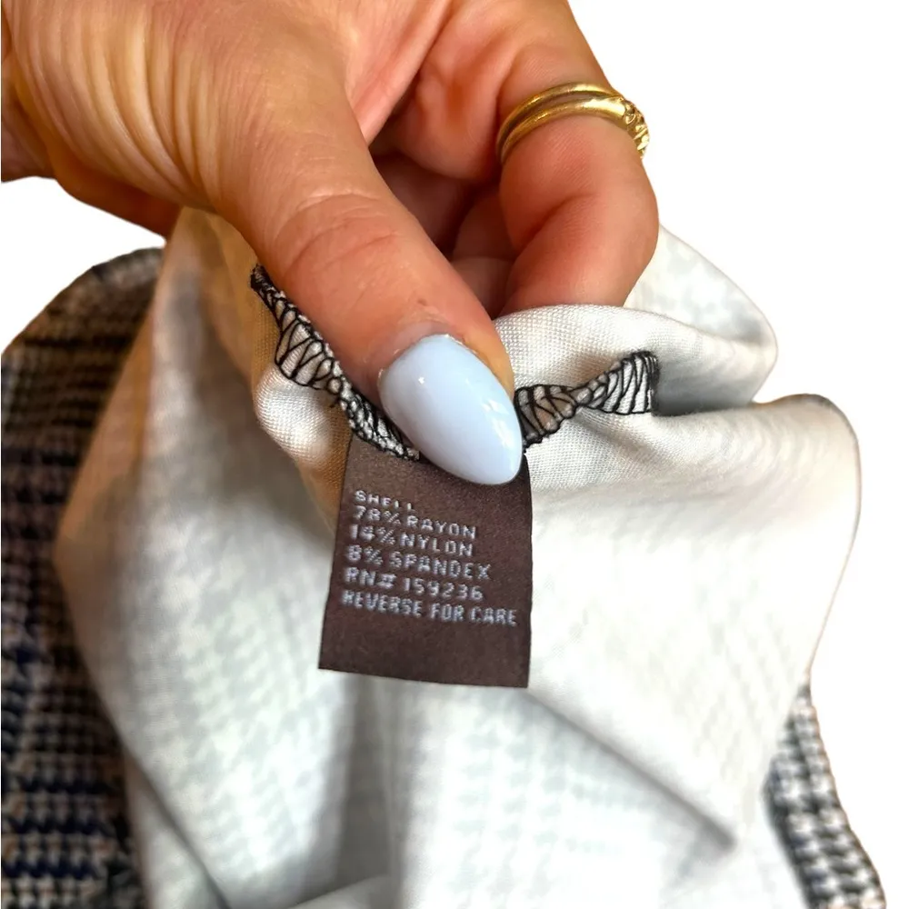 J. McLaughlin  Bedford Aspen Glenn Plaid dress Cream Black Navy Size Small - Image 9