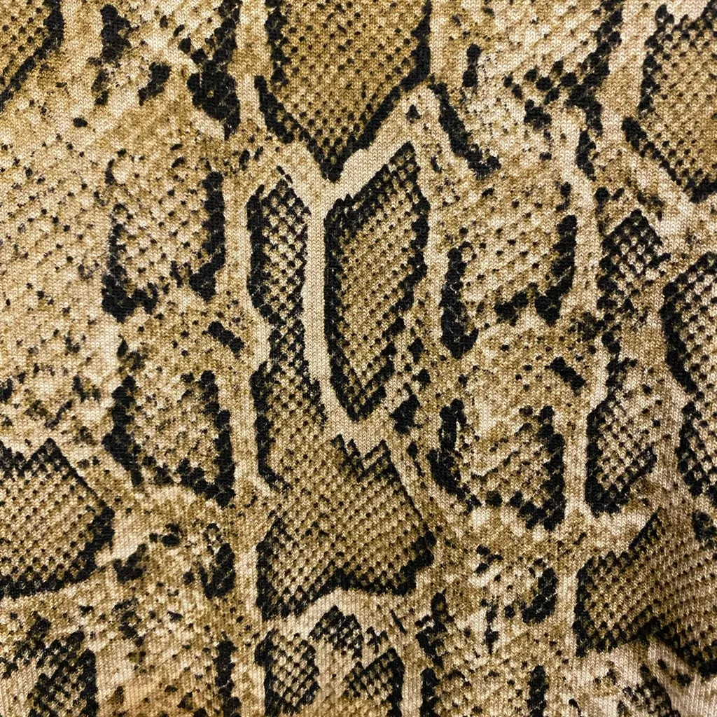 Jones New York Womens Long Sleeve Top Blouse Shirt L Snake Print Brown & Black - Image 3