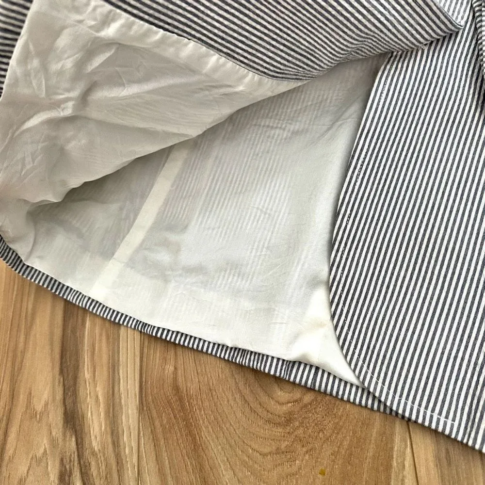 BROOKS BROTHERS | Stretch Cotton Seersucker Jacket Blue White Blazer | Size 2 - Image 7