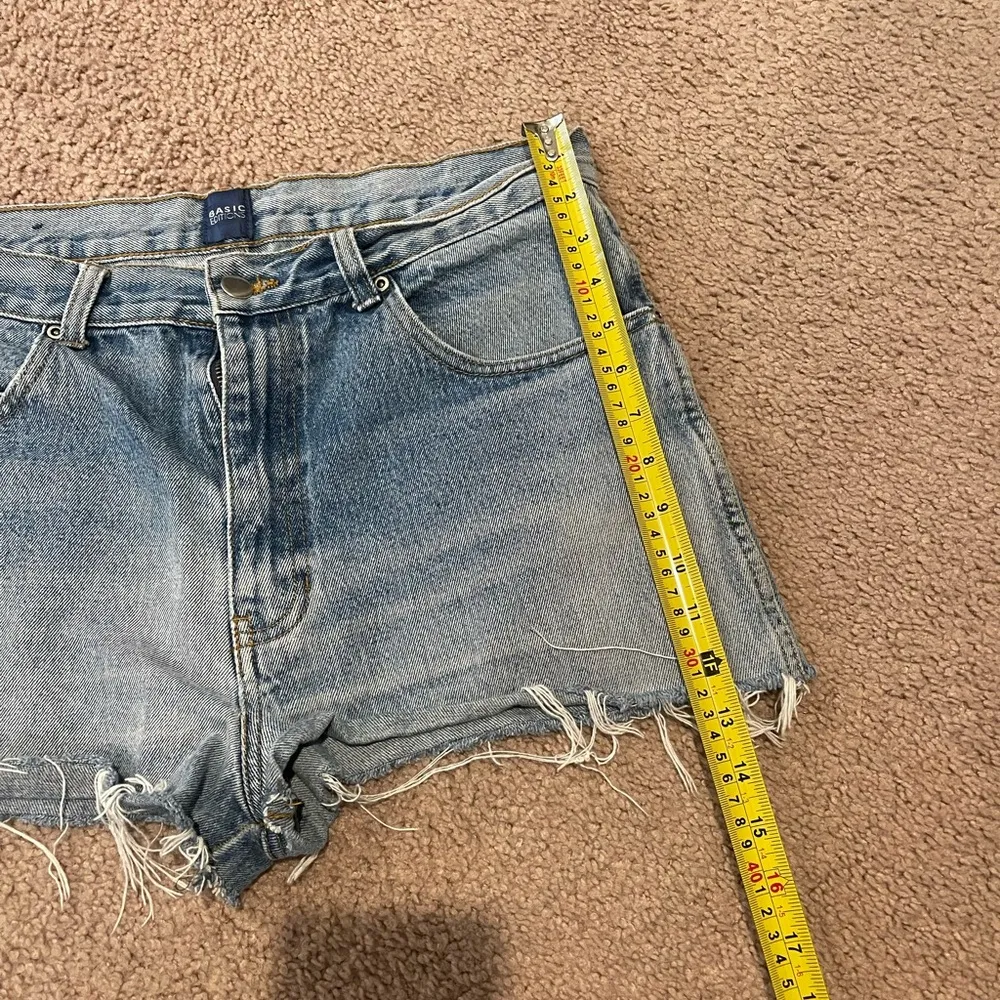 BASIC EDITIONS Distress Denim Shorts Blue Size L - Image 5