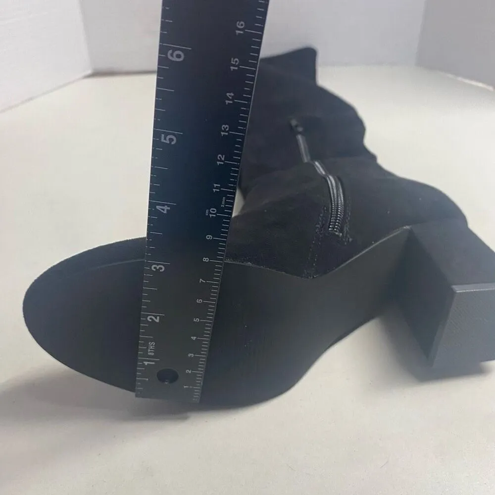 SHOEDAZZLE‎ Nevaeh Women’s Tall Zip Boots Size 7 WC ( Wide Calf) Black Heel 2.5” - Image 12