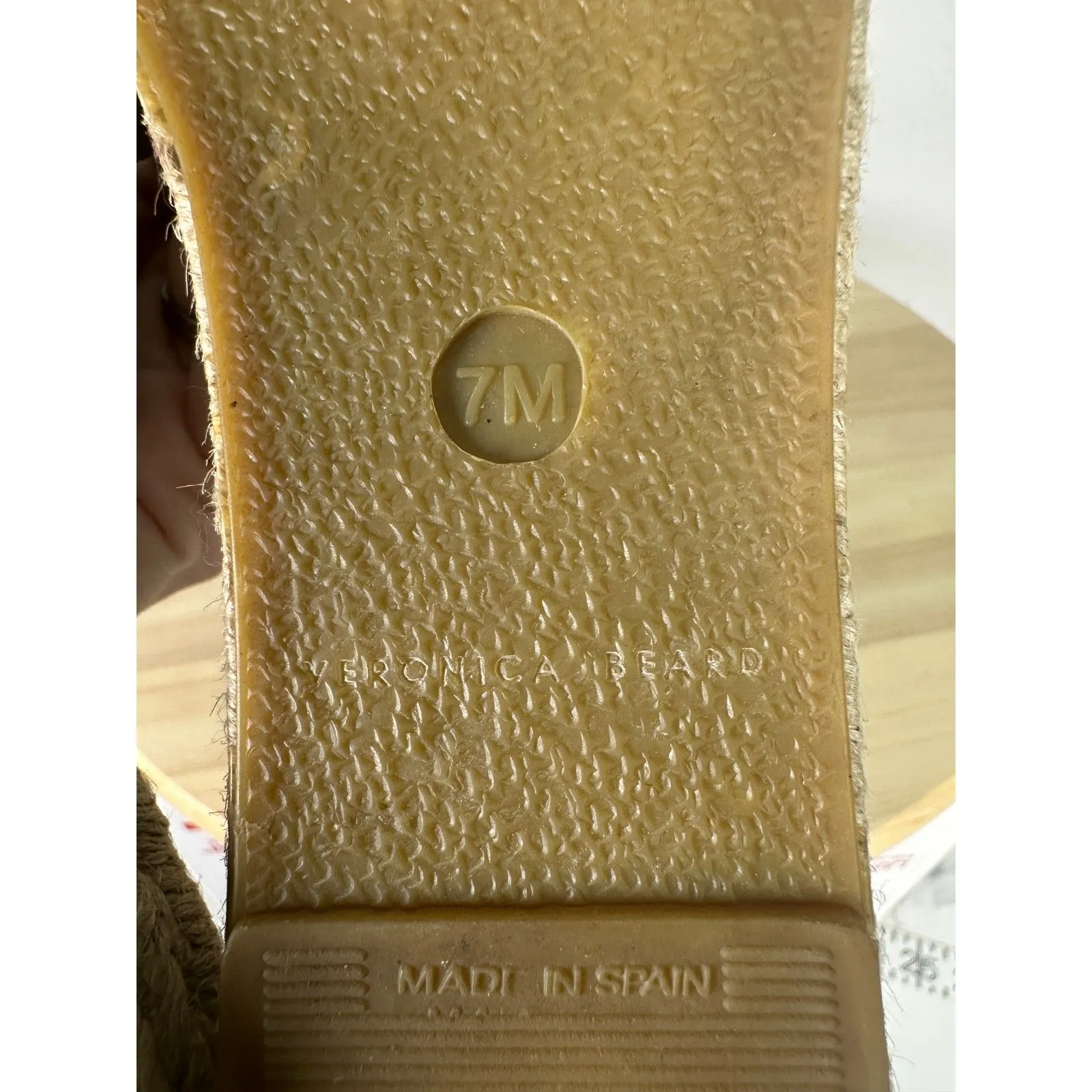 Veronica Beard Apa Suede Buckle Espadrille Sandals Desert Beige Size 7 - Image 3