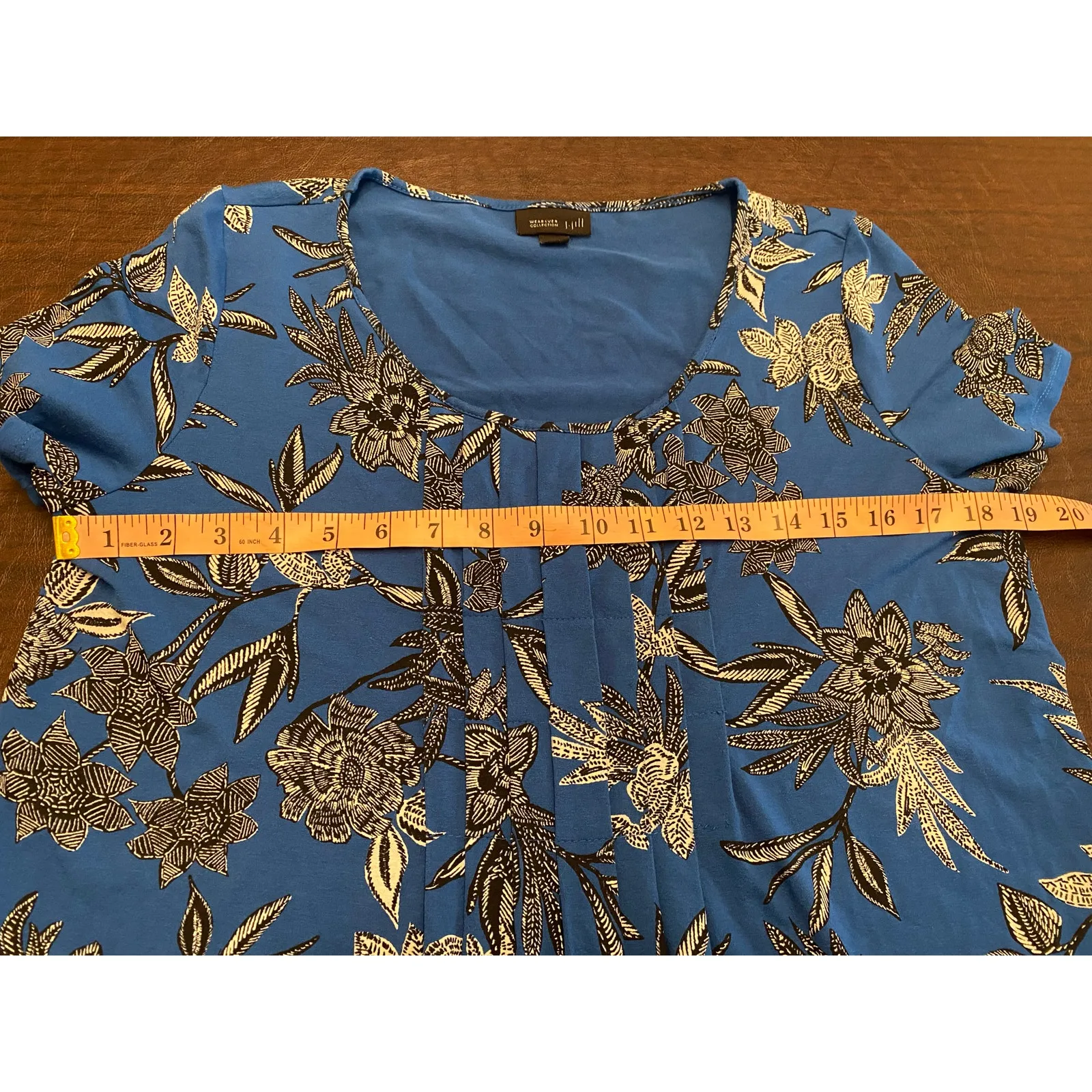J. Jill Wearever Collection‎ Blue Floral Midi Dress Women’s Small Short Sleeve - Image 6