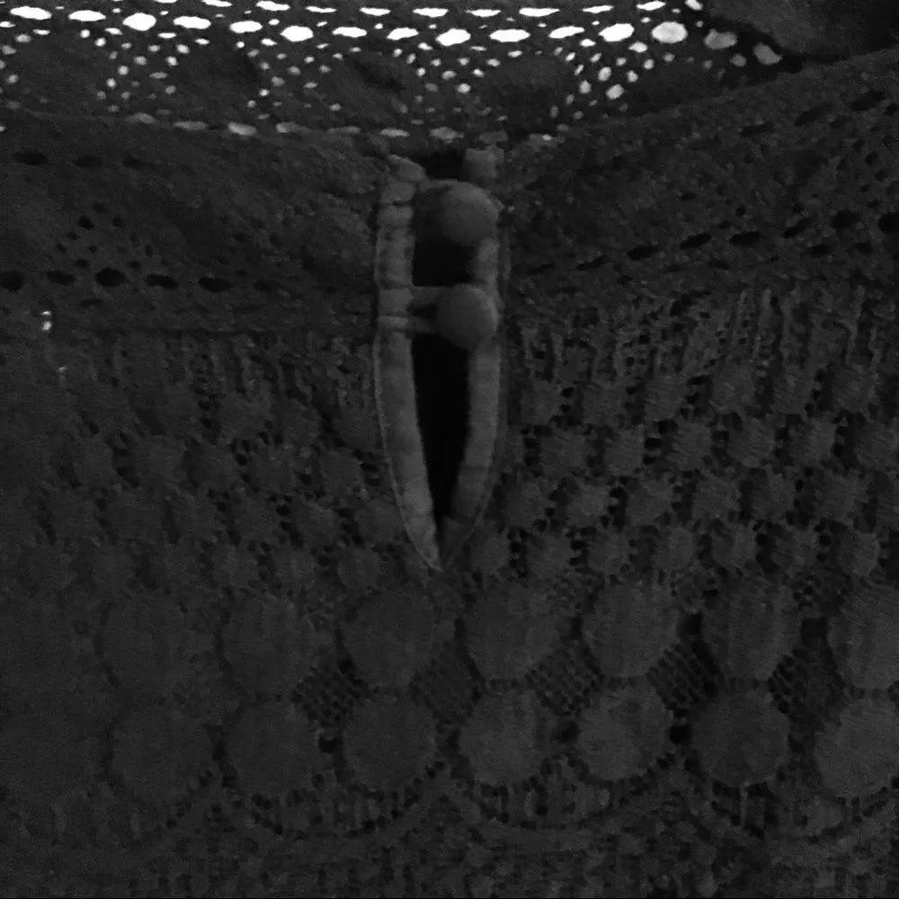 Solitaire Ravi Khosla black BoHo crocheted dress S - Image 7