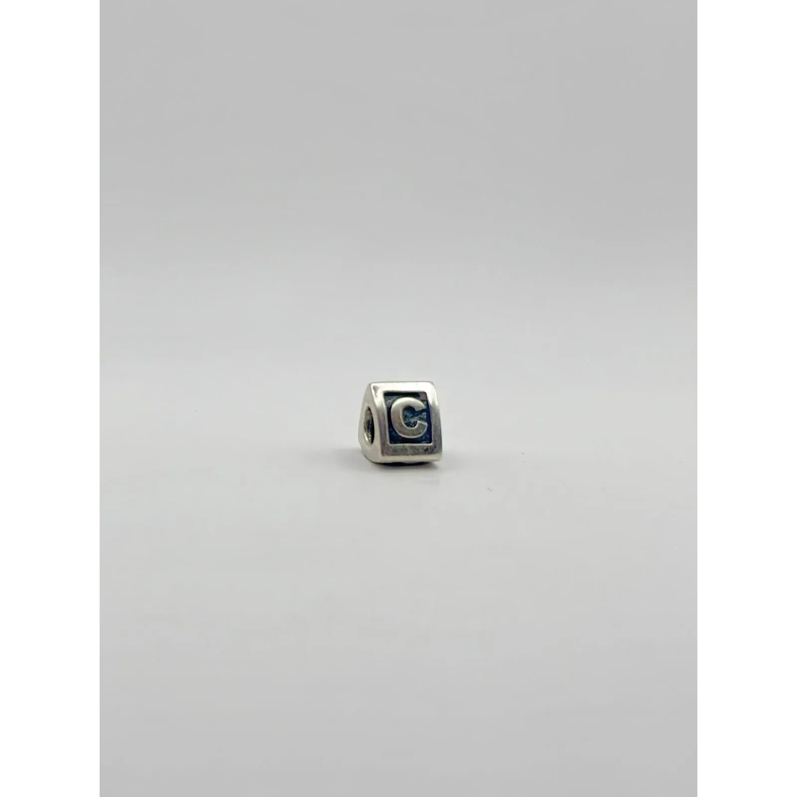 Pandora Authentic Sterling Silver Letter C Alphabet Block Initial Charm - Image 4