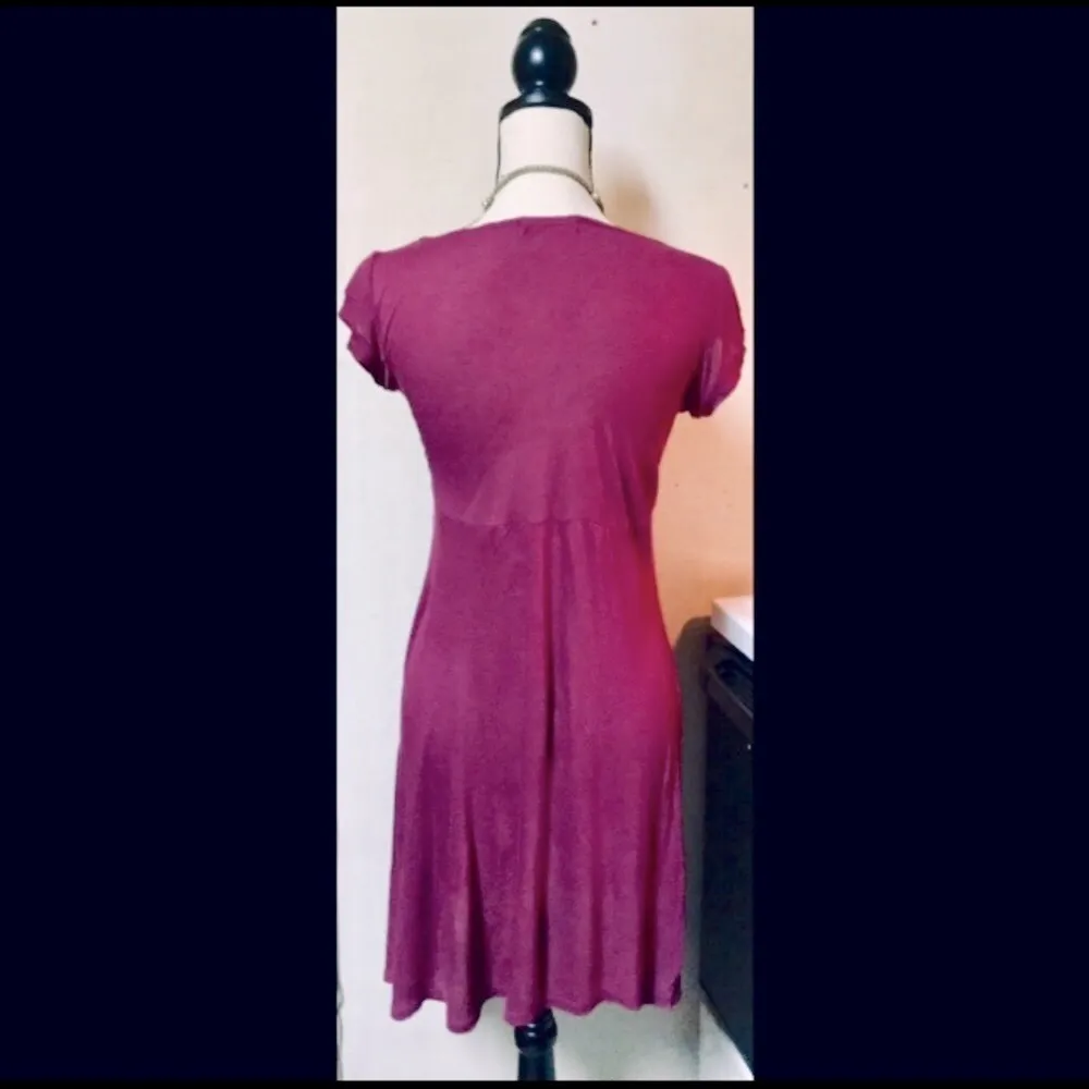 Maroon/Purple Dress, Square Neckline, Sz. M Size M - Image 2