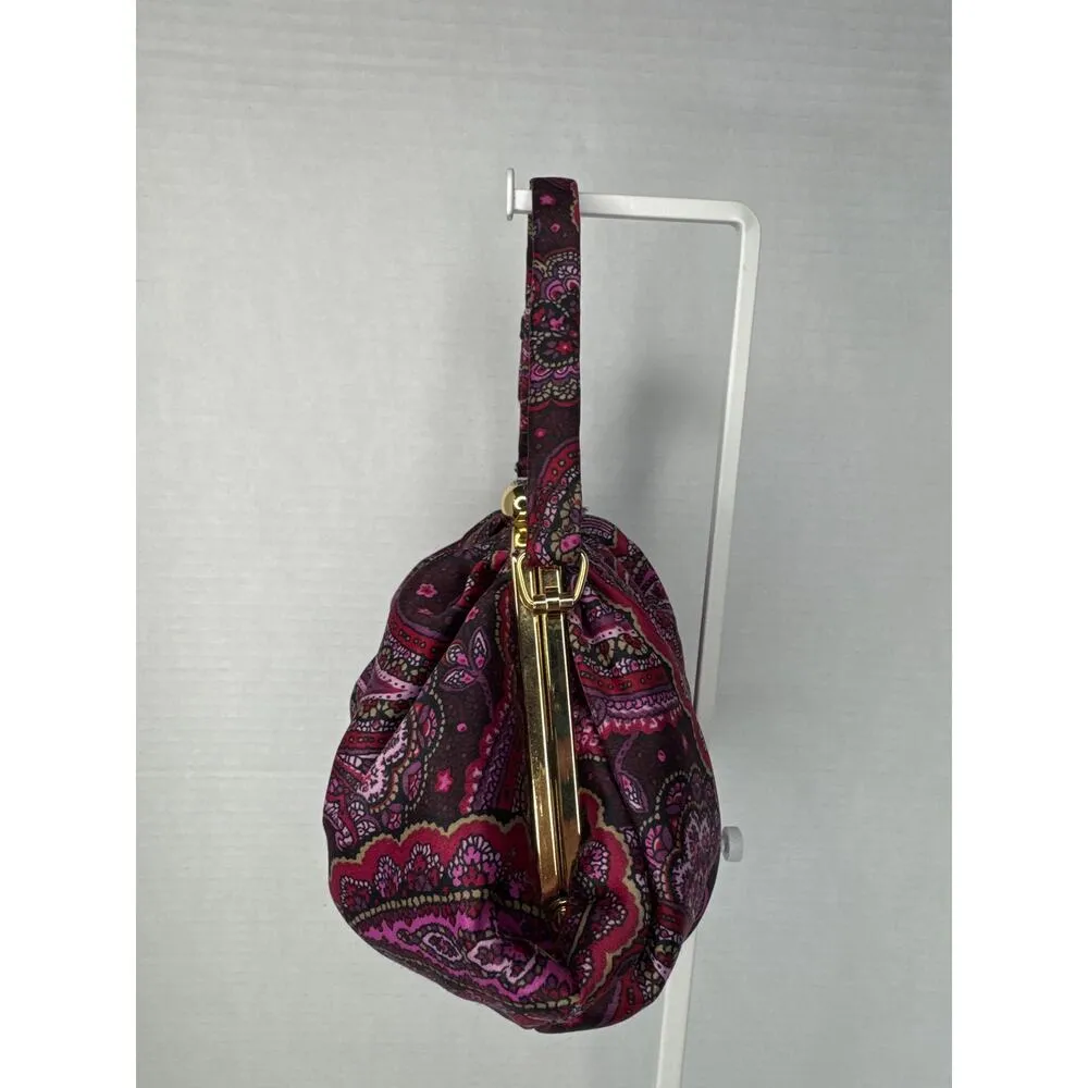Retro Paisley Ann Taylor Loft Evening Bag Gemstone kiss opening Bow handle - Image 9