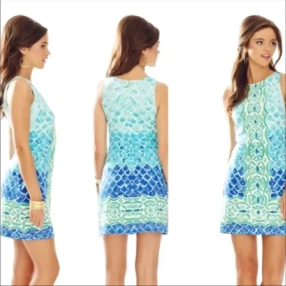 Lilly Pulitzer Perla Blue Scales Shift Dress - Image 2