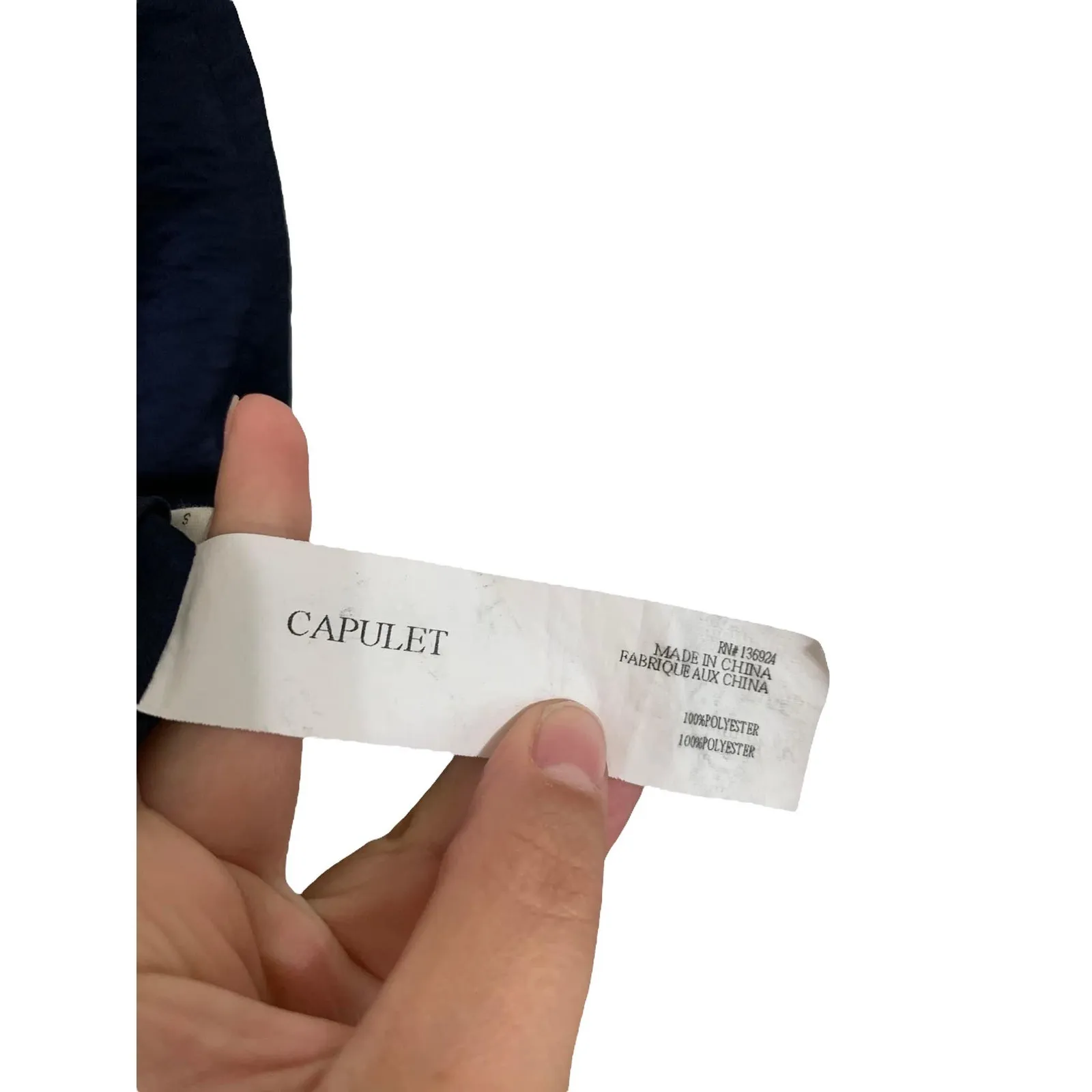 Capulet Navy Deep V-neck Maxi Satin Dress High Slit Size‎ Small - Image 6