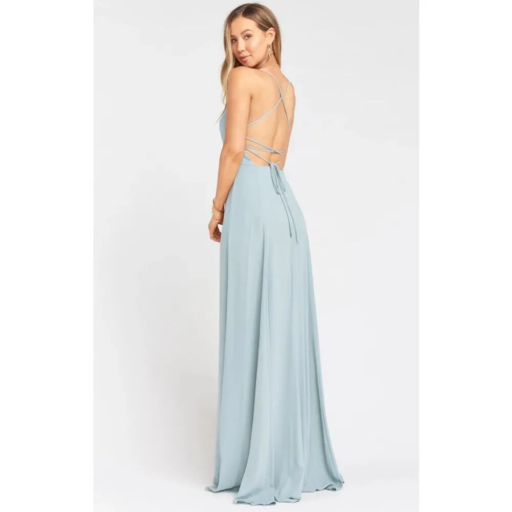 Show Me Your Mumu Godshaw Goddess Blue Maxi A-line Bridesmaid Dress Gown Size S - Image 2