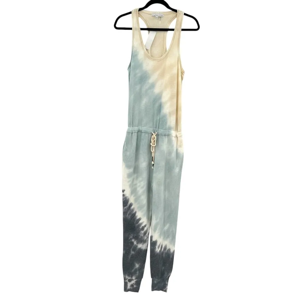 Young Fabulous & Broke‎ Eberhart Tie-Dye Jumpsuit Blue Cream Size Small - Image 3