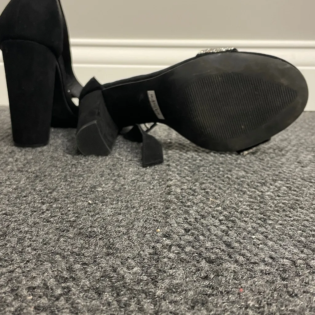 Torrid Black Rhinestone Black Heels Women's Shoes Size 9.5 Wide Sparkle Block - Image 6