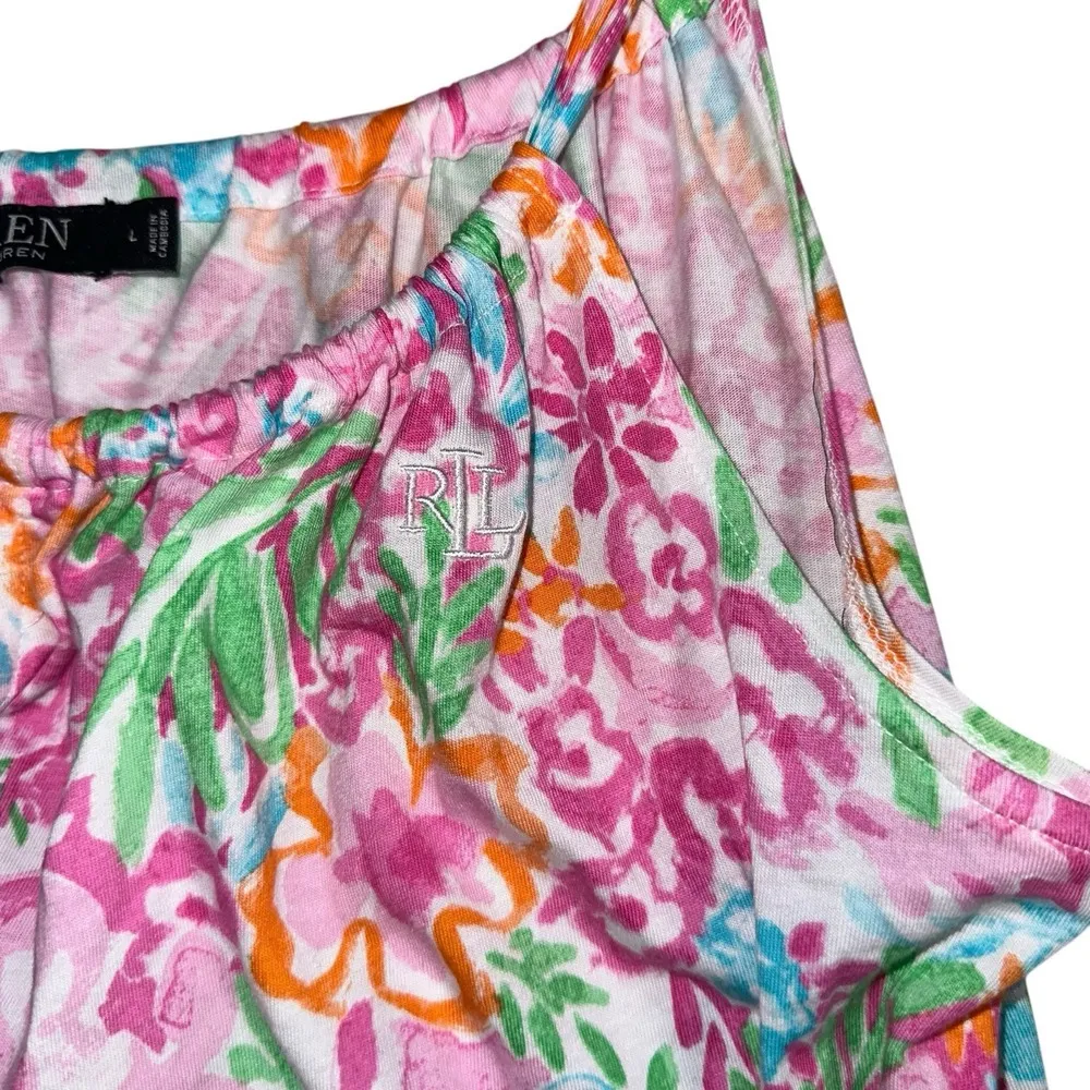 Lauren Ralph Lauren Womens Pink New Spring Ruffle Hem Summer Dress Gown Sz L - Image 4