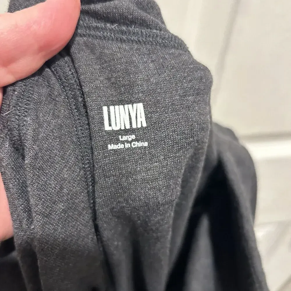 Lunya Good‎ In Bed Lounge Sweat Pants Charcoal Gray Women's Size Large - Image 5