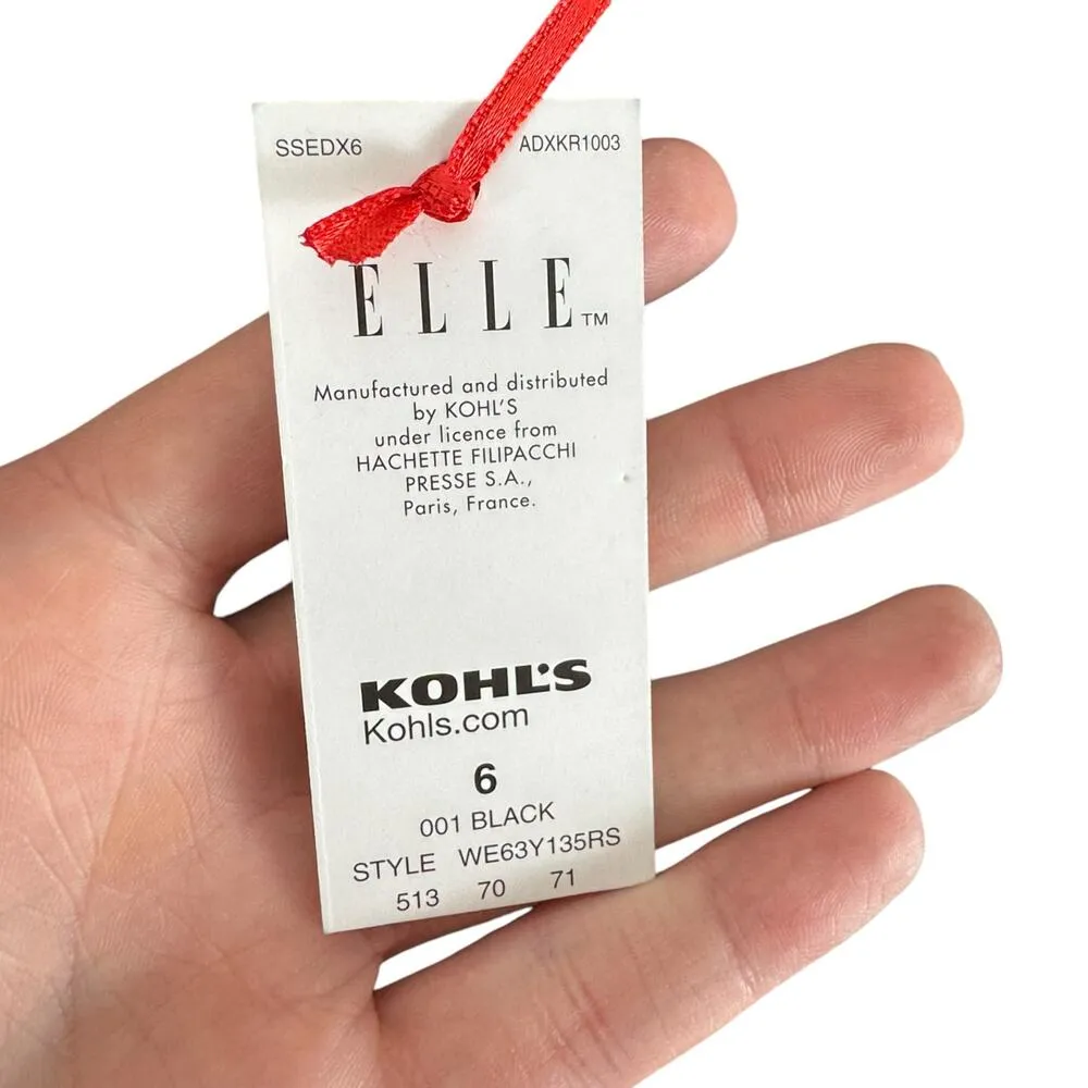 Elle NWT Black Textured Cap Sleeve Scalloped Hem Sheath Dress Stretch Size 6 - Image 9