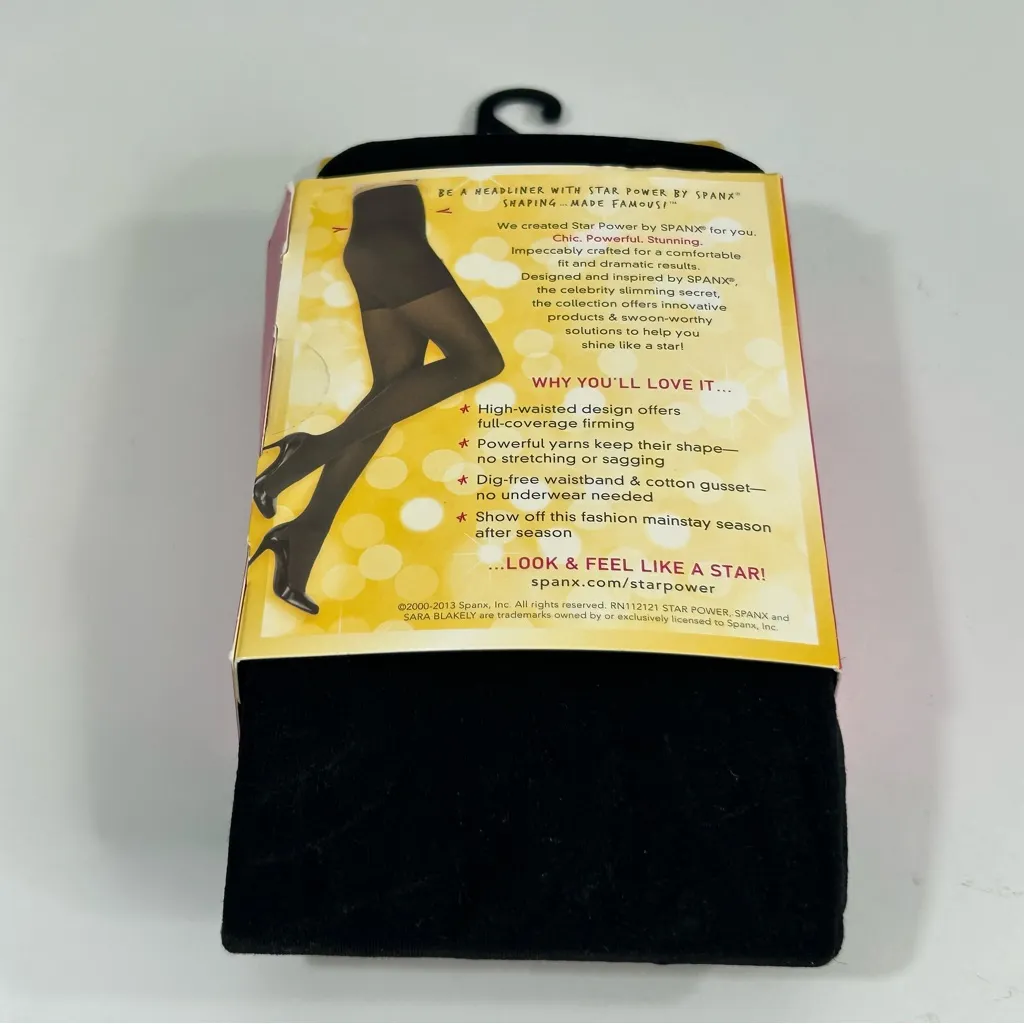 Spanx Star Power Black High Waisted Shaping Tights Size D NWT - Image 2
