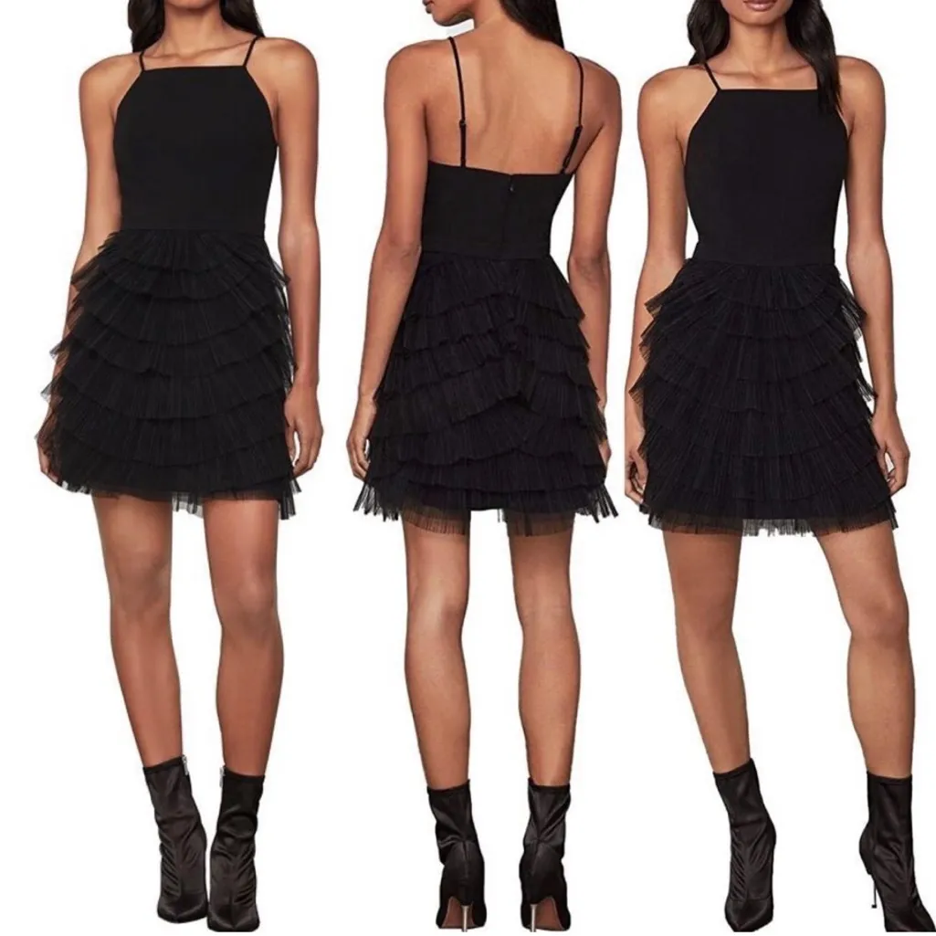 NEW BCBGMAXAZRIA Cassandra Pleated Ruffled Tulle Party Mini Cocktail Dress 6 - Image 3
