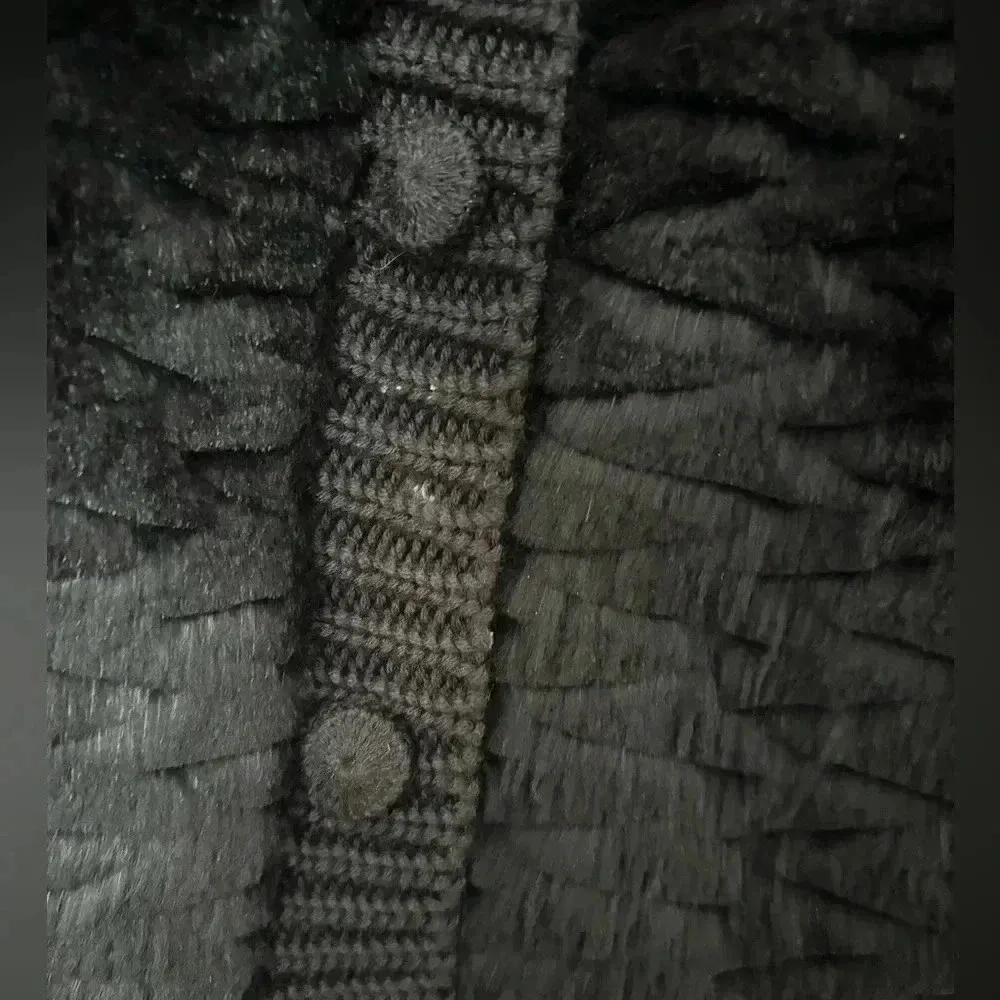 Dolce Cabo Wool‎ and Rabbit Fur Blend Vest Black Size M - Image 4