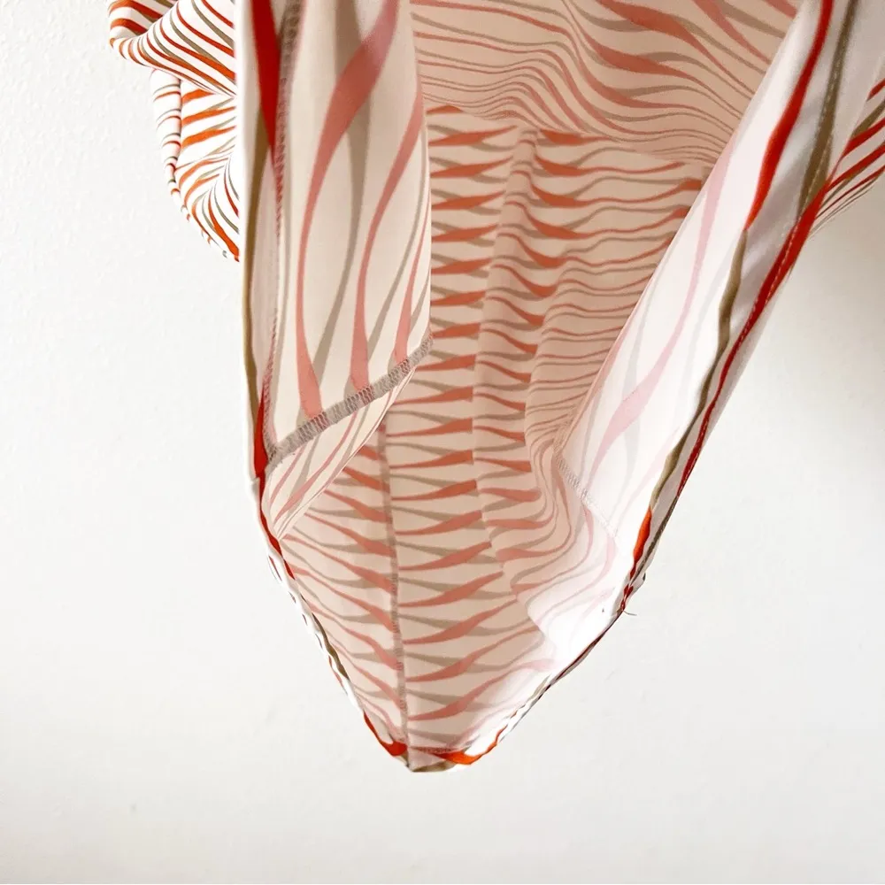 Jude Connally Sleeveless Boat Neck Mini Dress in Orange Geo Stripes Size M - Image 5