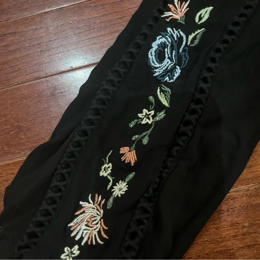 Kendall+Kylie Long Sleeve Black Romper With Colorful Stitching Size Small - Image 5