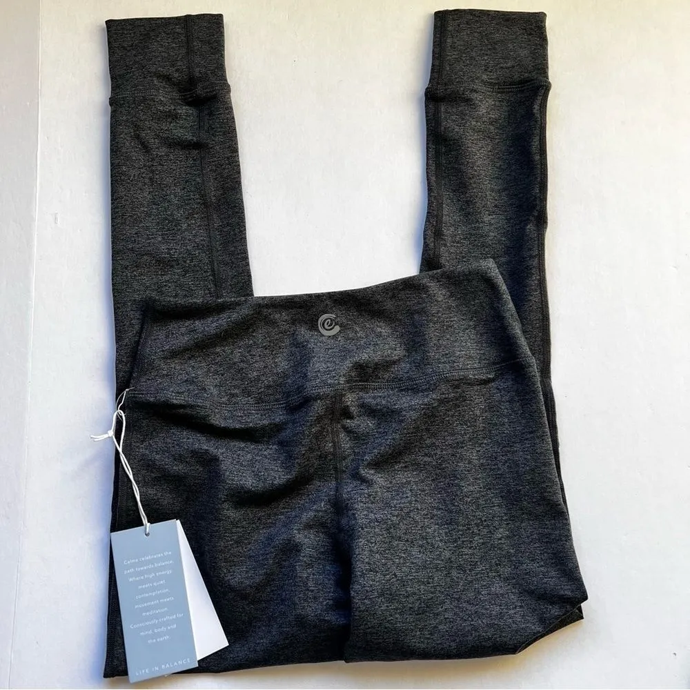 Calme Johnny Was Ease Space Dye High Waist Leggings Grey Size X-Small NWT - Image 3