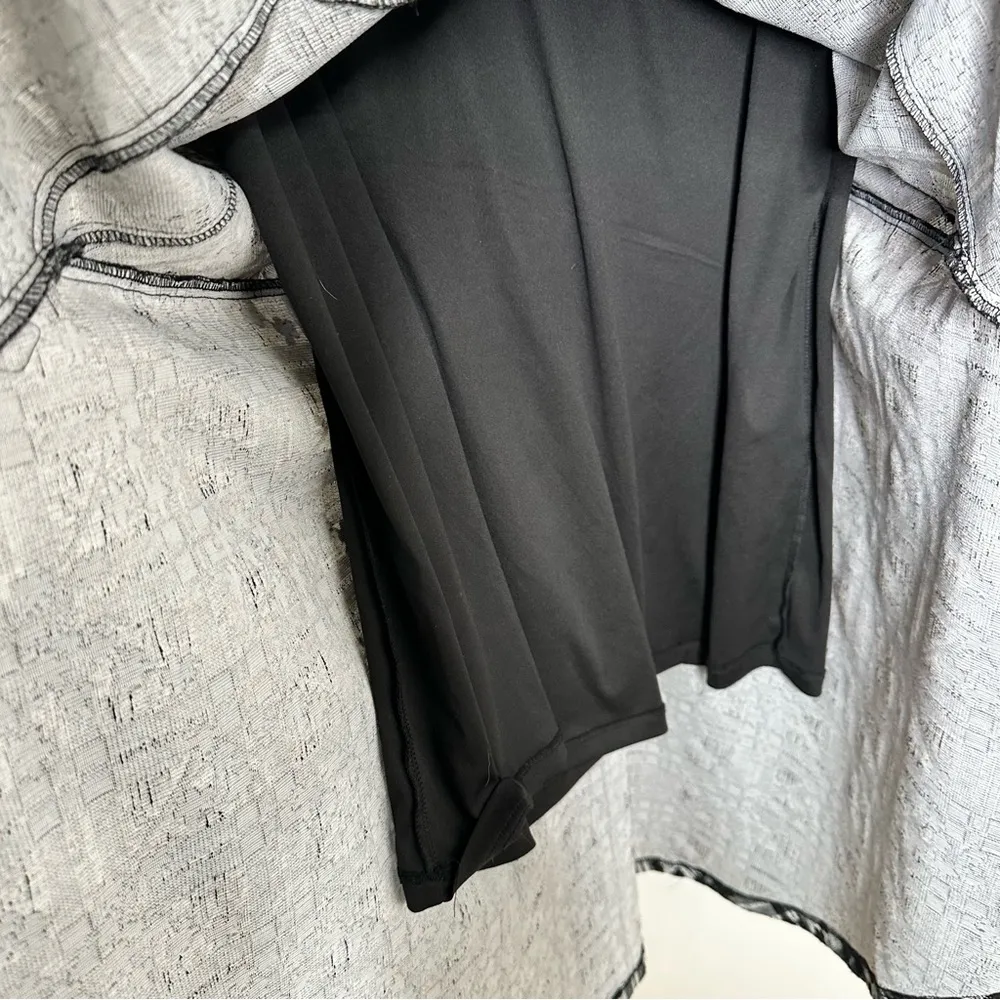 Anthropologie Hutch Jeanie Embroidered Plaid Floral Tunic Dress Black and White - Image 8