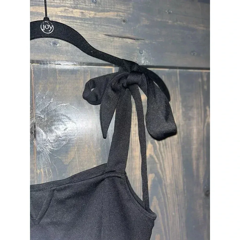 Shein Womens‎ Medium Black Tank Top With Adjustable Tie Straps A31 - Image 3