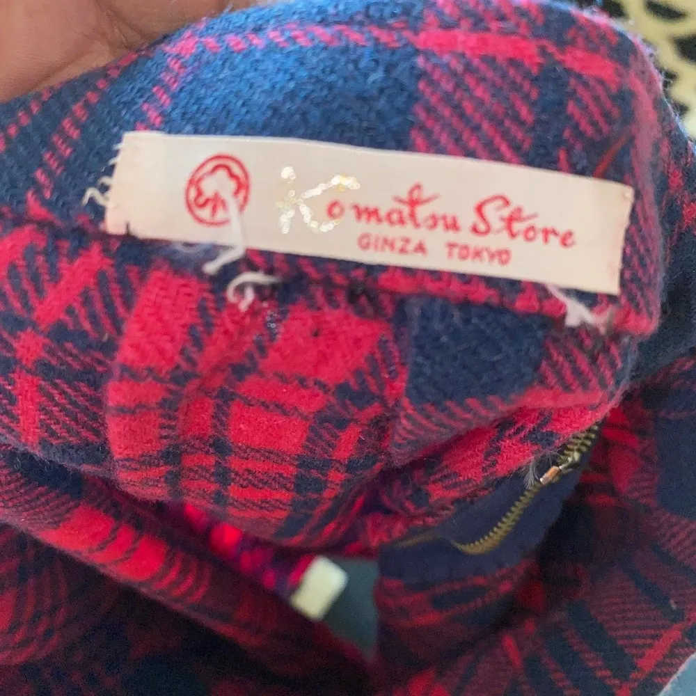 Komatsu Store vintage Plaid skirt waist 12.5”, length 25”small/XS pink blue midi - Image 94