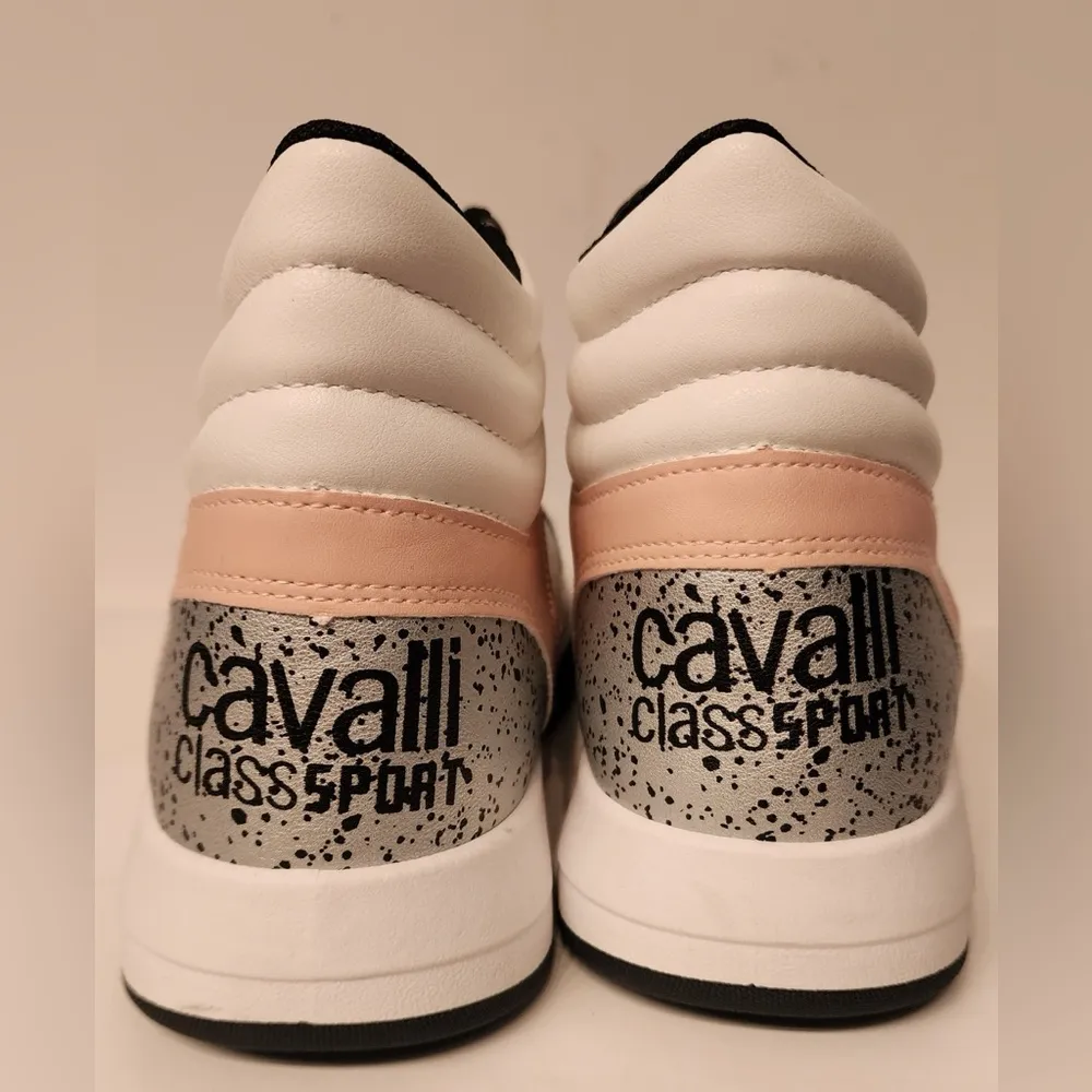 CAVALLI CLASS PANTOFI SPORT WHITE PINK Black and Silver Women’s Size 7 - Image 6