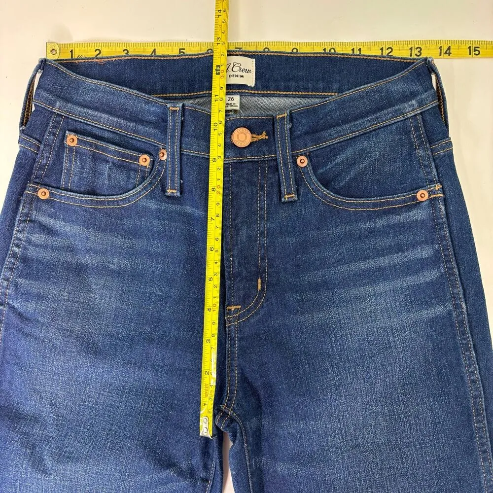 J. Crew Vintage Straight Leg Dark Blue Jeans High Waist 26 - Image 7