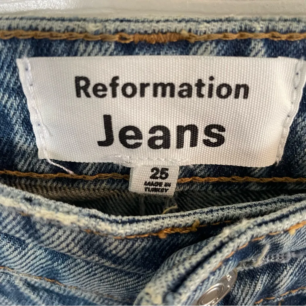 Reformation Wilder Jeans Size 25 High Rise Wide Leg ladies denim retro vibes - Image 2