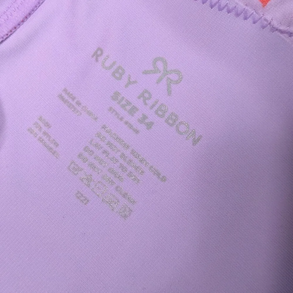 Ruby Ribbon Diva Lace Cami Tank Top Red Hibiscus Shaping Shapewear Purple Shirt - Image 3