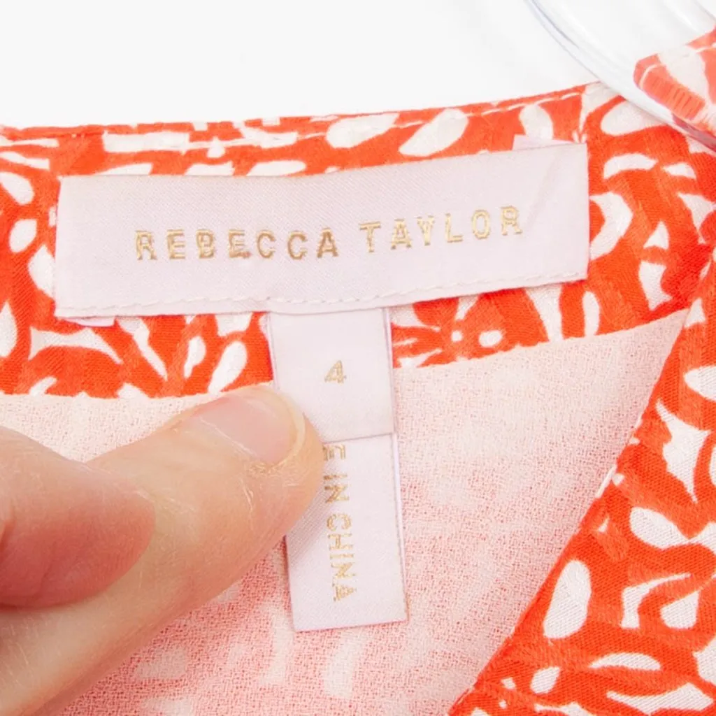 Rebecca Taylor Block Print Mix Silk Jacquard Dress Womens Size 4 - Image 6