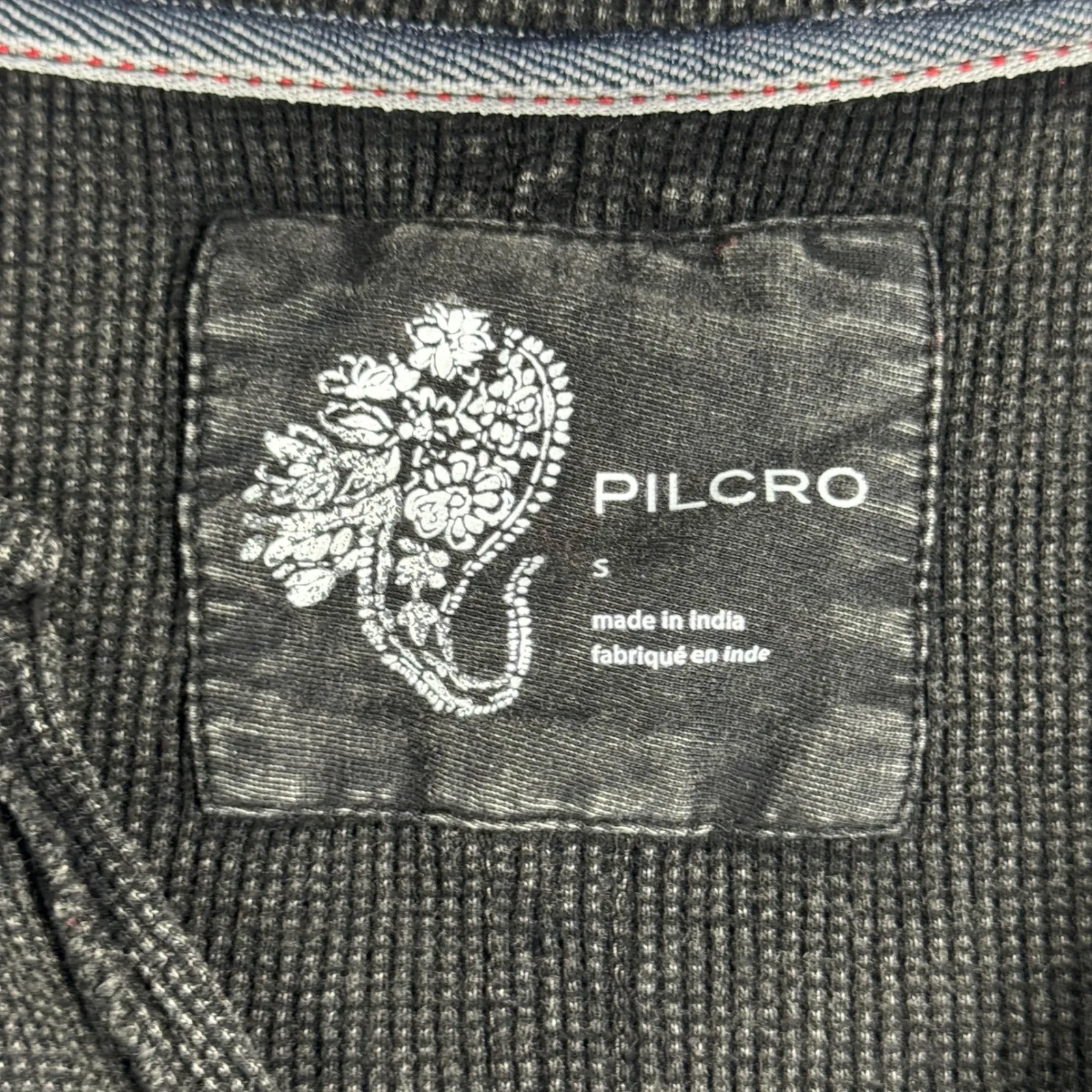 Pilcro Thermal Top Long Sleeve V Neck Casual Layering Shirt Black Gray‎ Small - Image 6