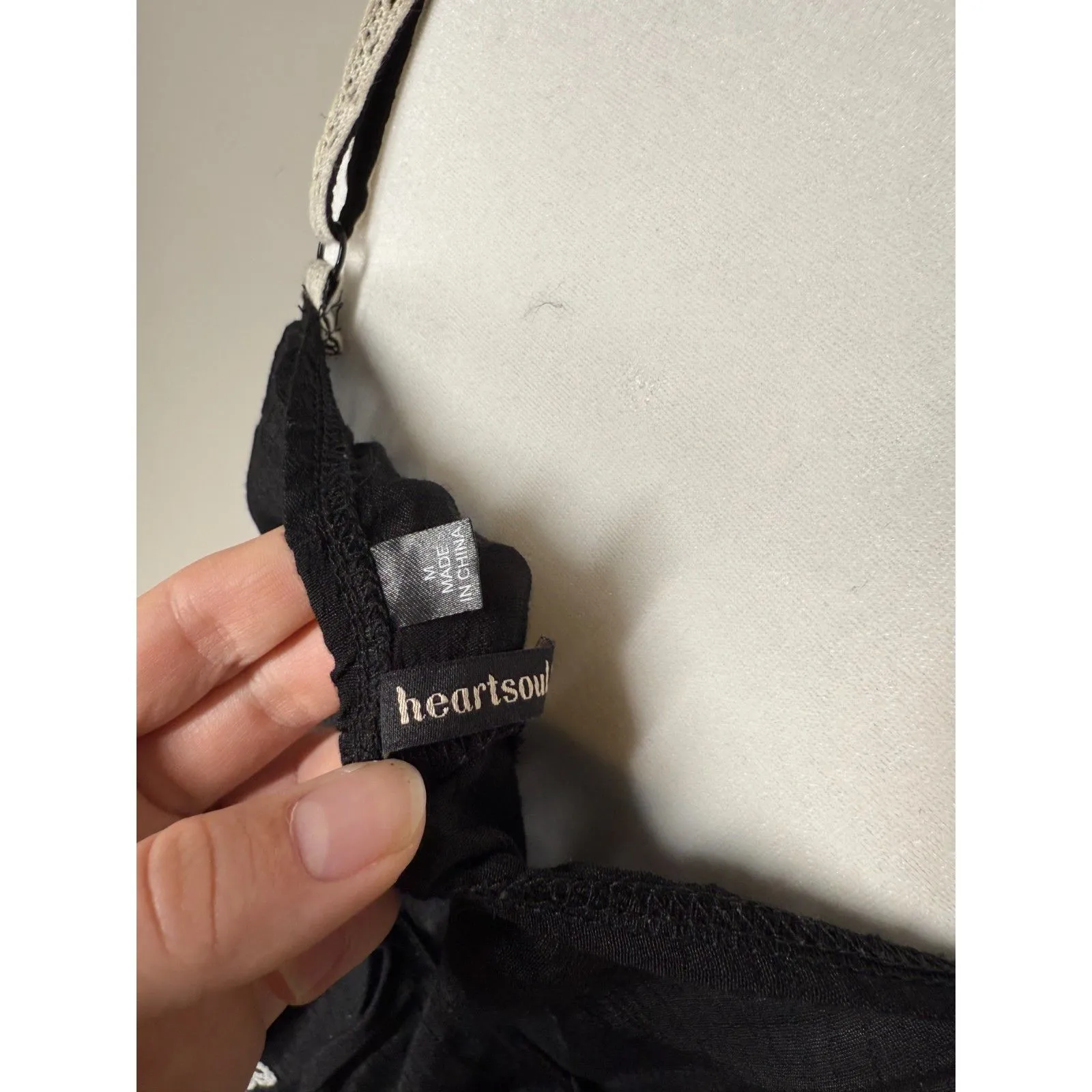 Y2k Heart Soul Black Babydoll Tank Top Sz M Dark Cottagecore Feminine Floral Size M - Image 5