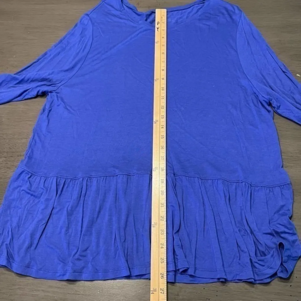 Womens XXL Long Sleeve‎ Ruffle Hem Tunic Top Royal Blue No Brand Name - Image 6