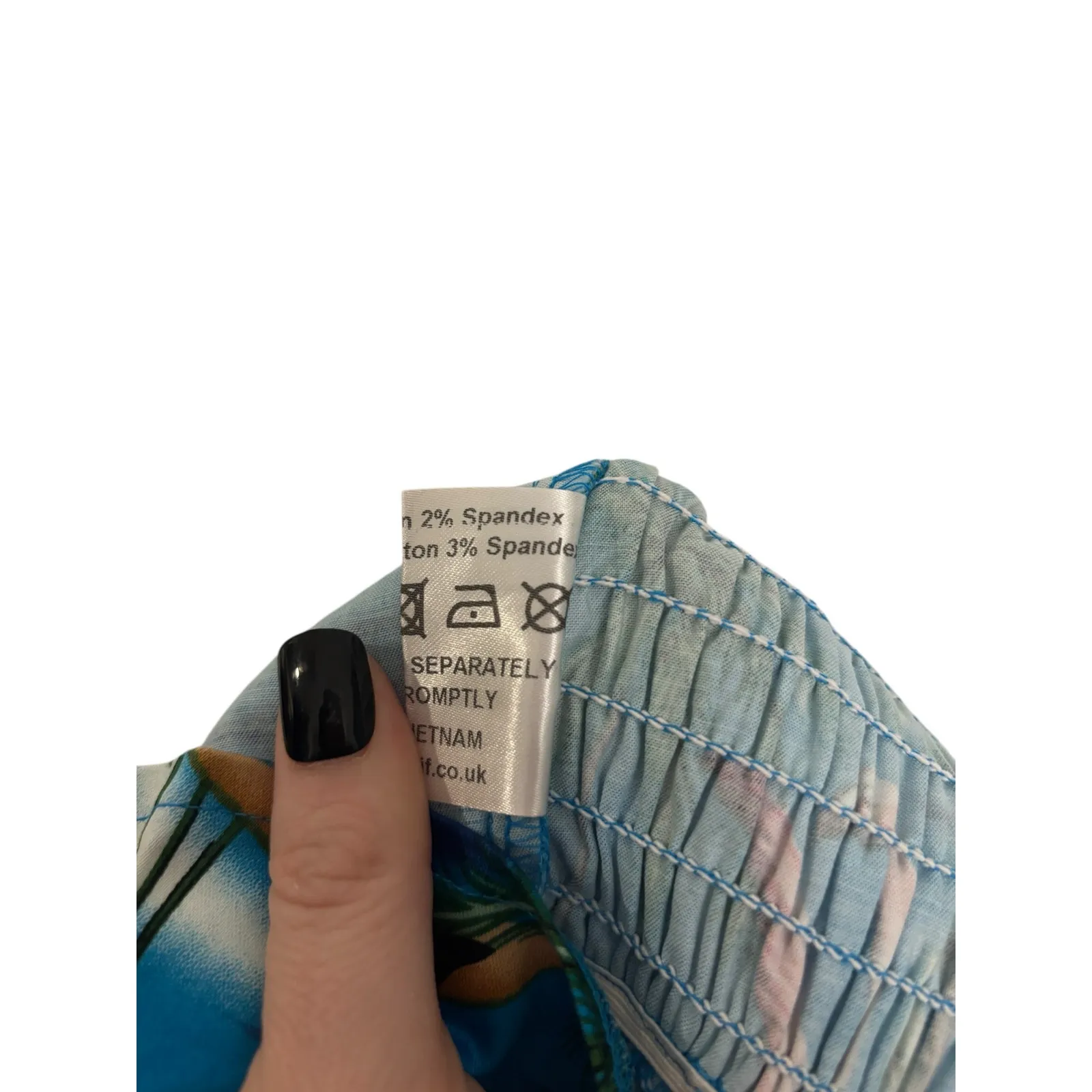 Collectif Top Womens 14 Ursula Flamingo Island Strapless Peplum Blue Retro NWT - Image 4